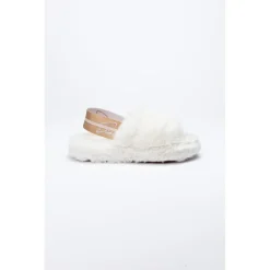 SikSilk Fluffy Slide Slippers in White