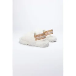 SikSilk Fluffy Slide Slippers in White