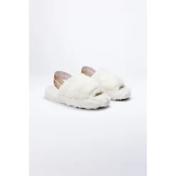 SikSilk Fluffy Slide Slippers in White