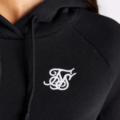 SikSilk Hooded Regular Fit Sweatshirt in Black