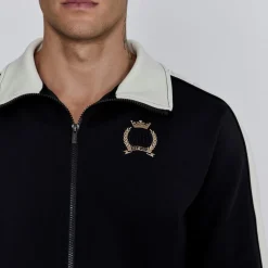 SikSilk Regular Fit Crest Athletic Top in Black