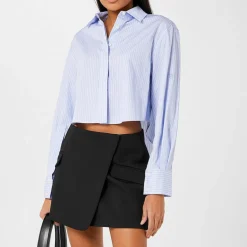 Simkhai Renata Cropped Shirt in Blue