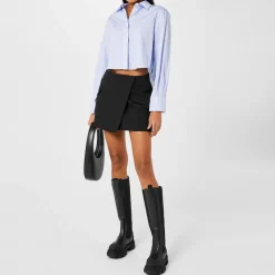 Simkhai Renata Cropped Shirt in Blue