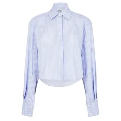 Simkhai Renata Cropped Shirt in Blue