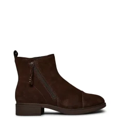Skechers Angled Side Zip Ankle Block Heel Boots in Brown