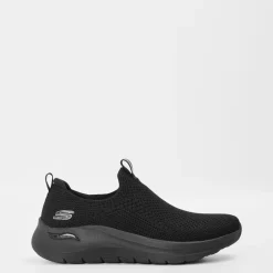 Skechers Arch Fit 2.0 Flat Heel Slip On Trainers in Black