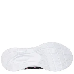 Skechers Flower Theme Kpu Water Repellent Sn Runners Girls in Black