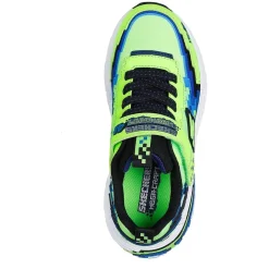 Skechers Gore And Strap Sneaker W Pixel Detail Runners Boys in Green