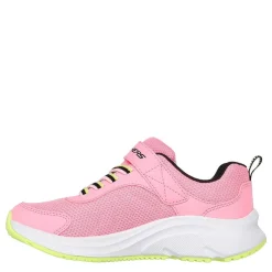 Skechers Gore And Strap Solid Mesh Sneaker W Runners Girls in Pink