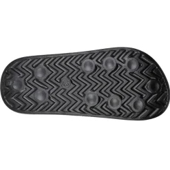 Skechers James Goldcrown Heart Print Slides Girls in Black