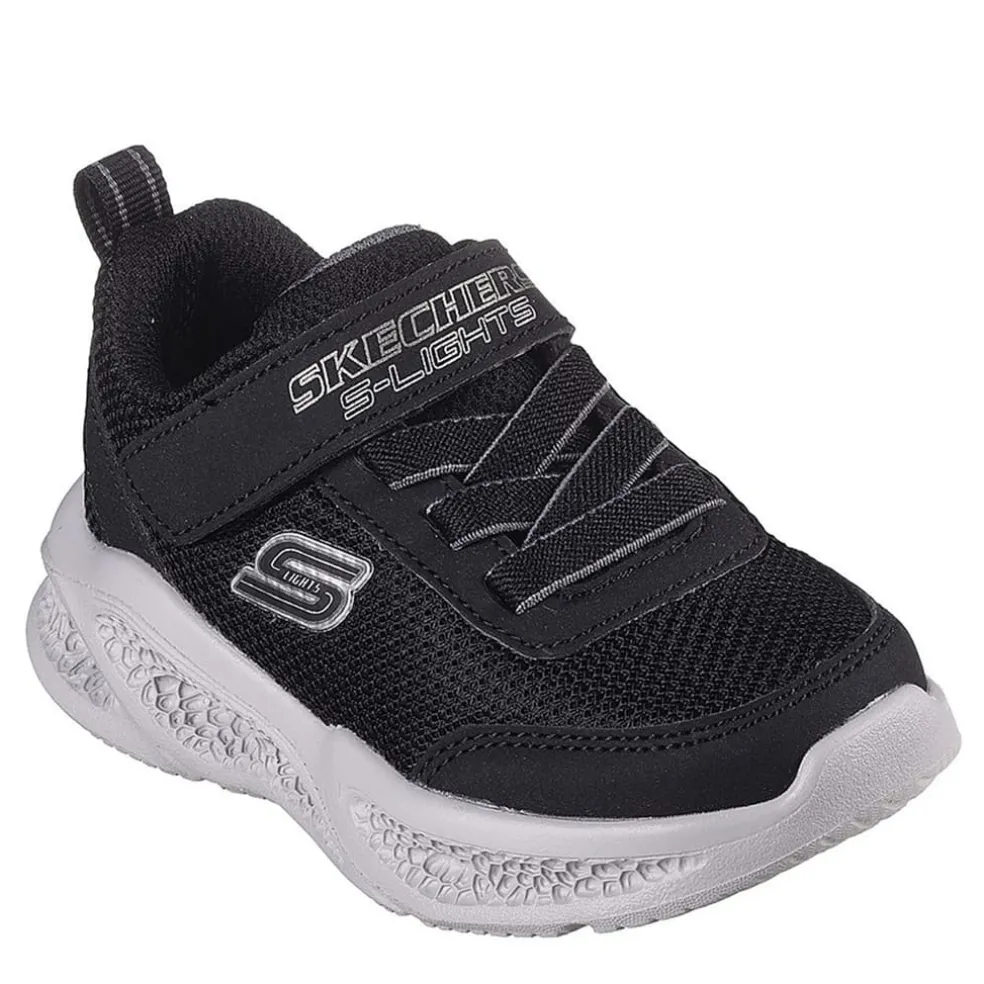 Skechers Meteor Light Up Mesh Trainers in Black