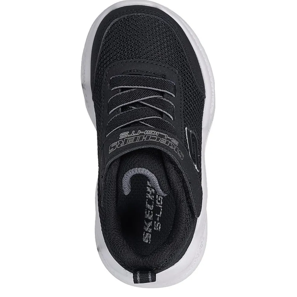 Skechers Meteor Light Up Mesh Trainers in Black