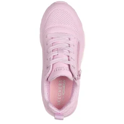 Skechers Monochromatic Lace Up Sneaker W Qua Low Top Trainers Girls in Pink