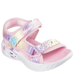 Skechers Unicorn Flatform Sandals in Pink