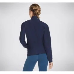 Skechers Womens Goluxe Rib 1 4 Zip Fleece in Blue