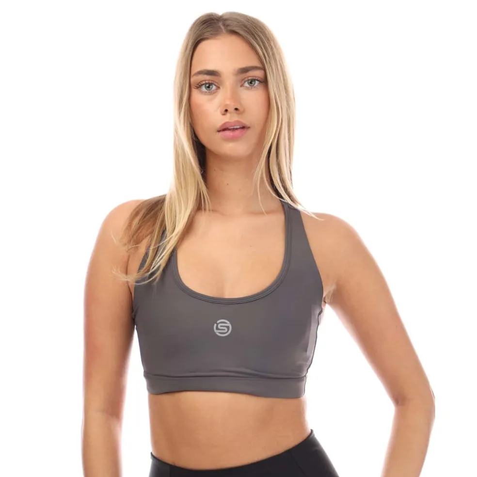 Skins Series-3 Active Bra in Charcoal