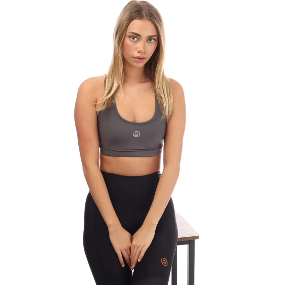 Skins Series-3 Active Bra in Charcoal