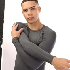 Skins Series-2 Long Sleeve Top in Charcoal