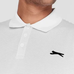 Slazenger Mens Micro Stripe Golf Polo Shirt in White