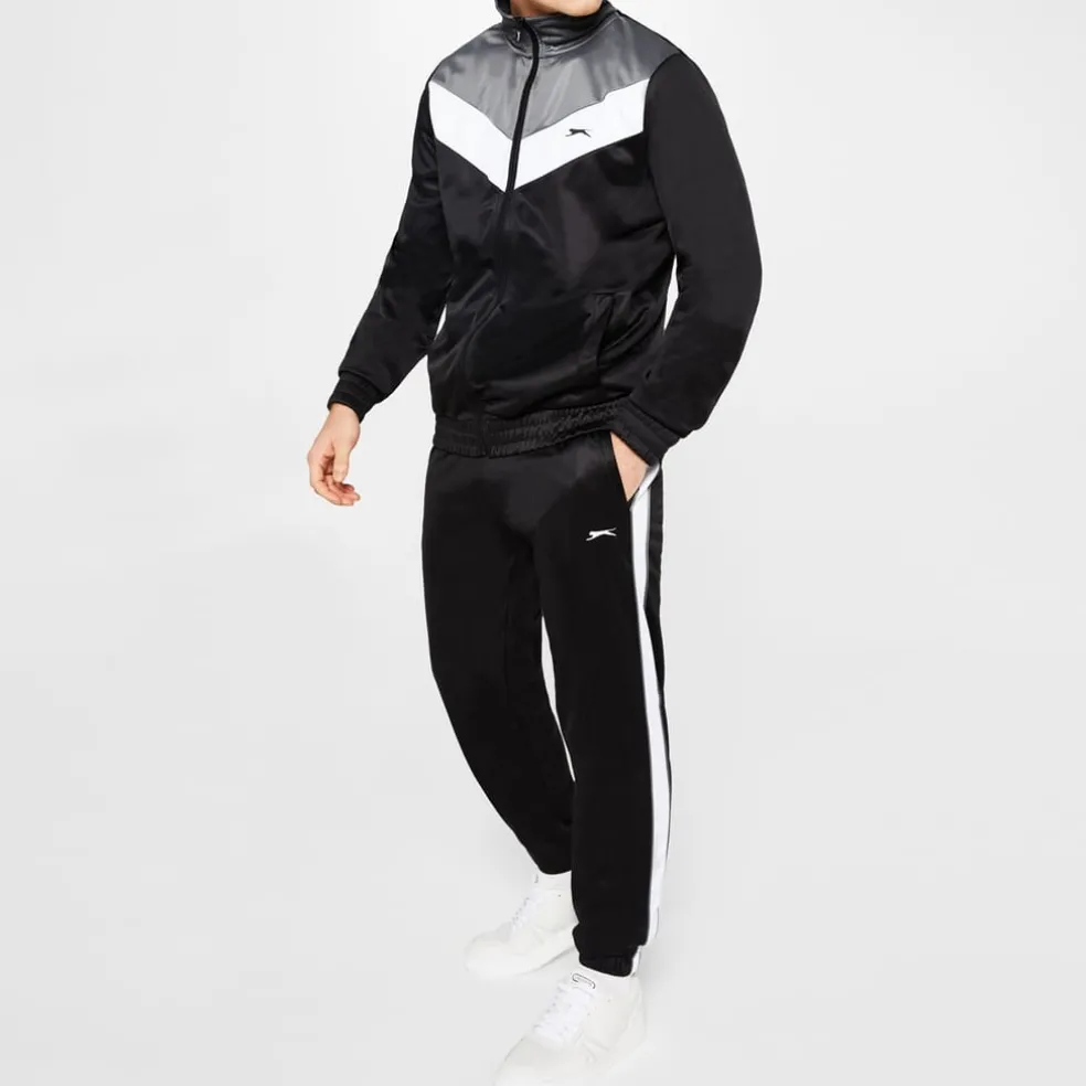 Slazenger Mens Polyester Tracksuit in Black