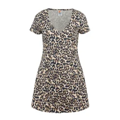 SoulCal Up V-Neck Mini A-Line Dress in Brown