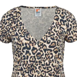 SoulCal Up V-Neck Mini A-Line Dress in Brown