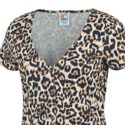 SoulCal Up V-Neck Mini A-Line Dress in Brown