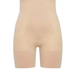Spanx Firm Control High Waisted Mid Thigh Shorts in Beige
