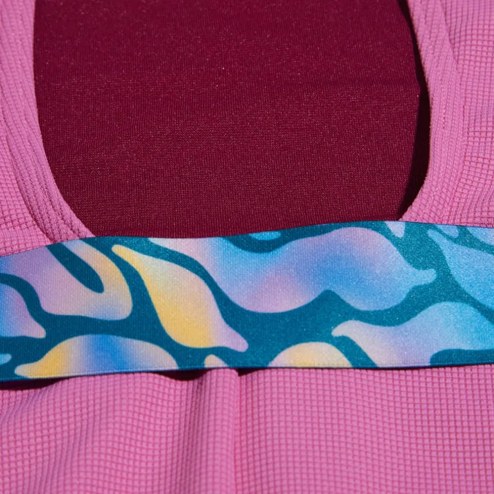 Speedo Belted Deep U-Back 1 Piece Swimsuit in Pink