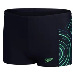 Speedo Boys Plastisol Aquashorts in navy green