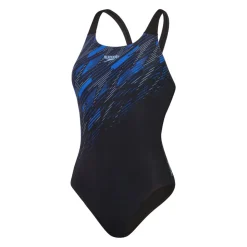 Speedo HyperBoom Muscleback Swimsuit in black blue