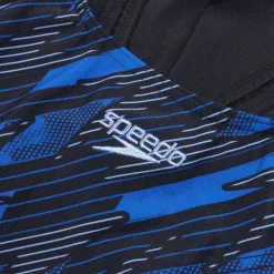 Speedo HyperBoom Muscleback Swimsuit in black blue