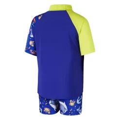 Speedo Infants Digital Short Sleeve Rash Set in Blue yellow