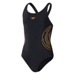 Speedo Juniors Placement Muscleback 1 Piece Swimsuit in Black