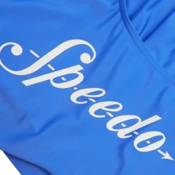 Speedo Logo Deep U-Back 1 Piece Swimsuit in Blue