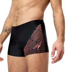 Speedo Medley Logo Aqua Shorts in Black Red