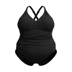 Speedo Shaping V-Neck 1 Piece Swimsuit in Black