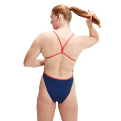 Speedo Womens Placement Digital Vback in Blue