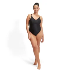 Speedo Womens Shaping Strappy 1 Piece in Black