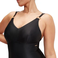 Speedo Womens Shaping Strappy 1 Piece in Black