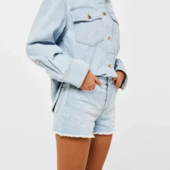 Stella McCartney Logo Denim Shorts in Blue
