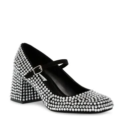 Steve Madden Pep Talk Block Heel Mary Janes in Silver