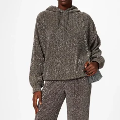 Stine Goya Jesper Sequin Hooded Sweatshirt in Pink