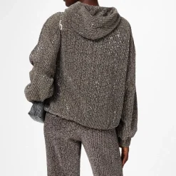 Stine Goya Jesper Sequin Hooded Sweatshirt in Pink