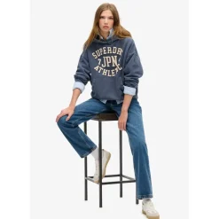 Superdry Hooded Relaxed Fit Sweatshirt in Blue