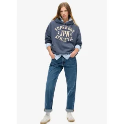 Superdry Hooded Relaxed Fit Sweatshirt in Blue