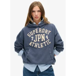 Superdry Hooded Relaxed Fit Sweatshirt in Blue