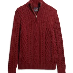Superdry Jacob Regular Fit Crew Neck Sweater in Red