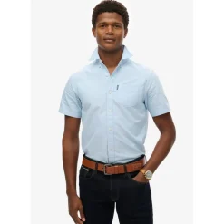 Superdry Regular Fit Short Sleeve Shirt in Blue