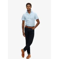 Superdry Regular Fit Short Sleeve Shirt in Blue